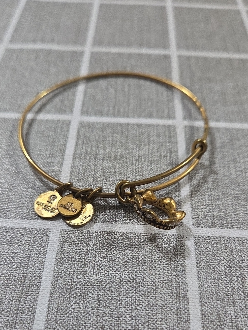 Alex and Ani Gold Cowboy Hat Charm Adjustable Bangle Bracelet